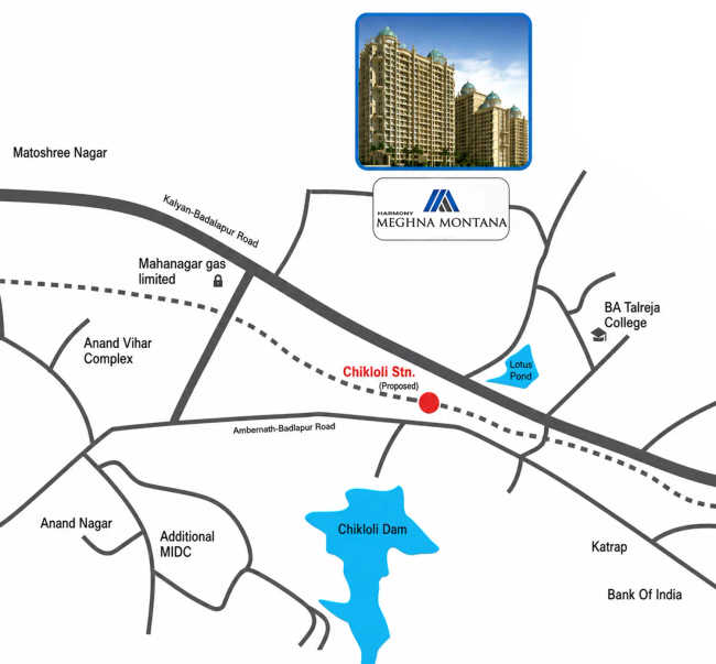 Tharwani Meghna Montana Ambernath - Location Map