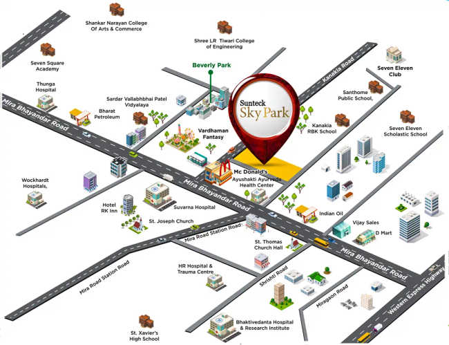 Sunteck Sky Park Mira Bhayandar - Location Map