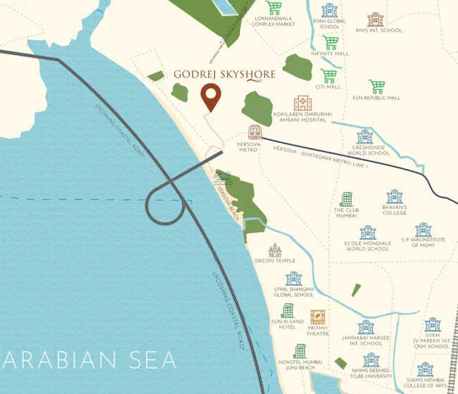 Godrej Skyshore Versova - Location Map
