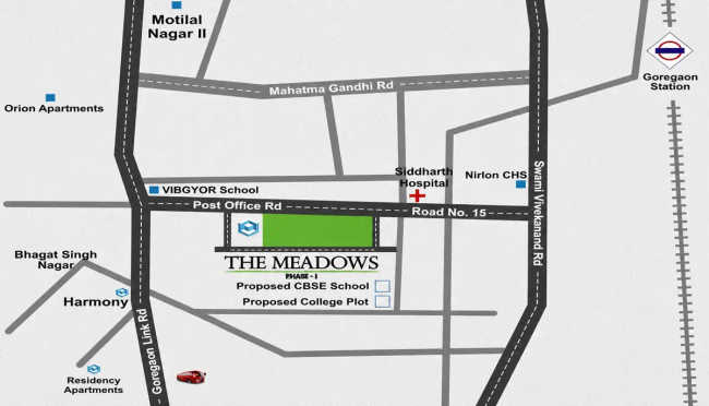 HDIL The Meadows Goregaon - Location Map
