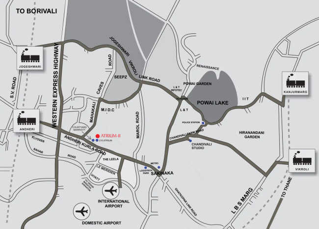 Kanakia Atrium 215 Chakala - Location Map