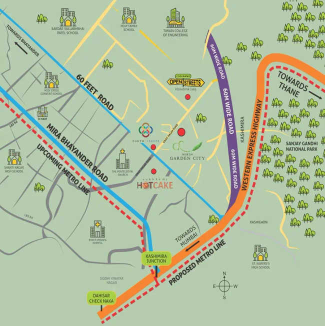 JP North Garden City Mira Bhayandar - Location Map