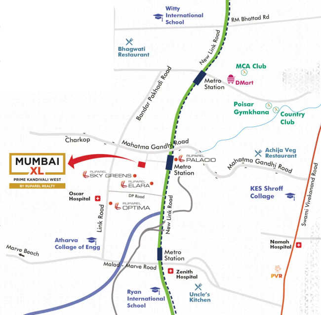 Ruparel Maximum Mumbai Kandivali - Location Map