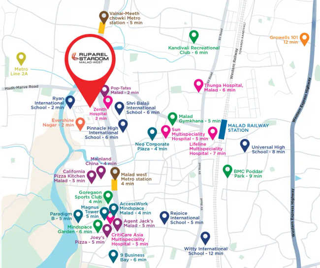 Ruparel Stardom Malad - Location Map