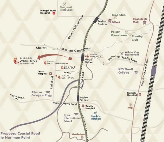 Ruparel Westsky Kandivali - Location Map