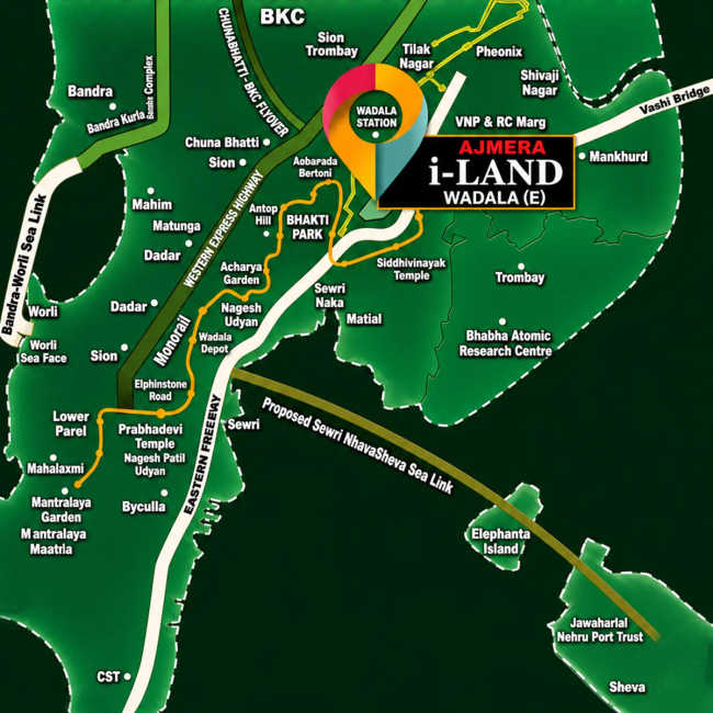 Ajmera Greenfinity Wadala - Location Map