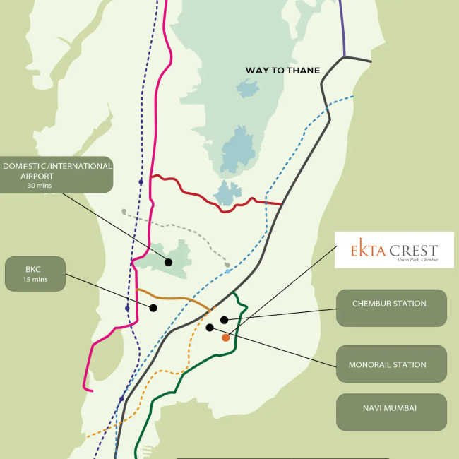 Ekta Crest Chembur - Location Map