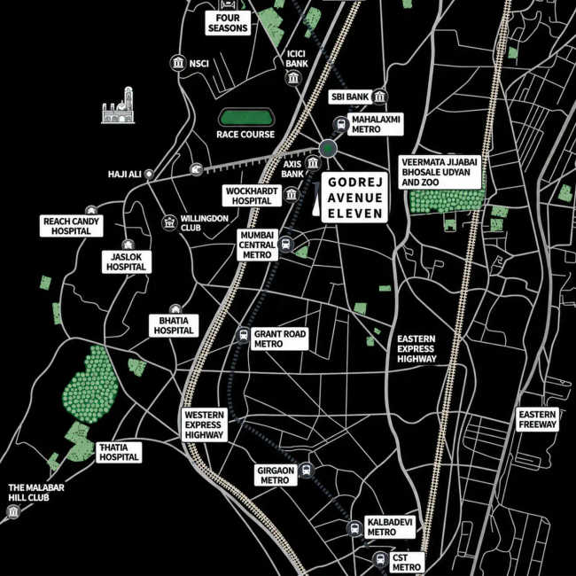 Godrej Avenue 11 Mahalaxmi - Location Map