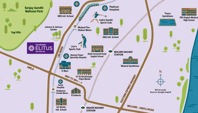 Kalpataru Elitus Mulund - Location Map