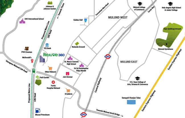 L & T Rejuve 360 Mulund - Location Map
