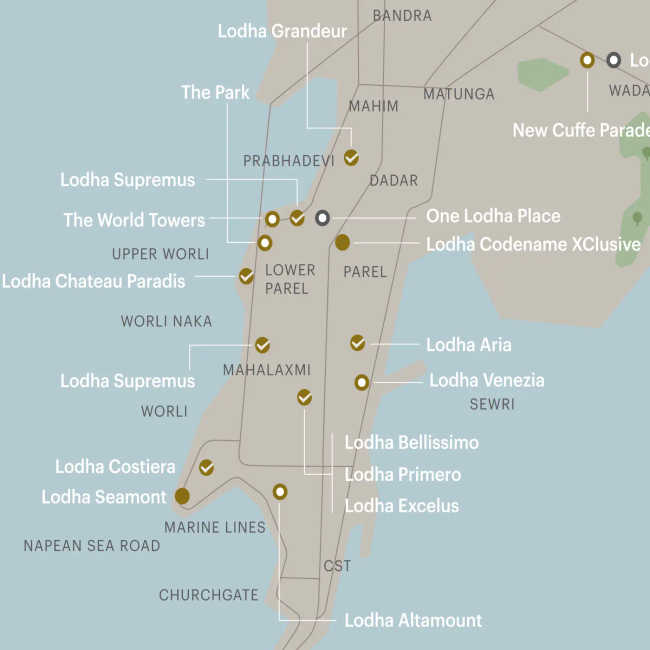 Lodha Seamont Malabar Hill - Location Map