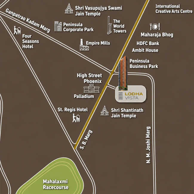 Lodha Vista Lower Parel - Location Map