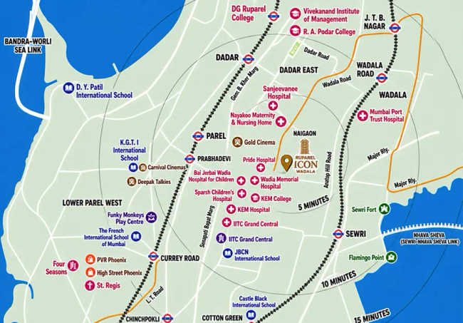 Ruparel Icon Parel - Location Map
