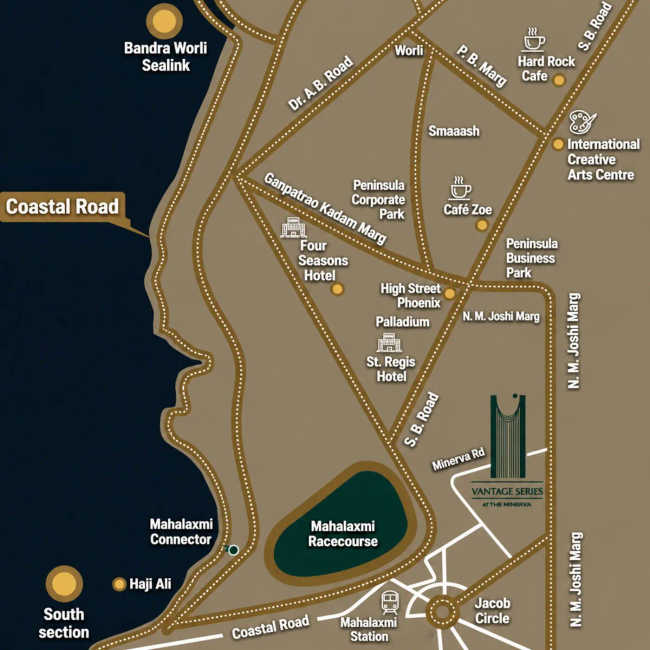 Shapoorji Minerva Mahalaxmi - Location Map