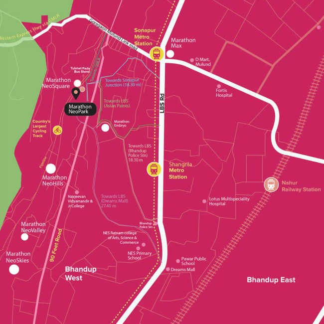 Marathon Neopark Bhandup - Location Map
