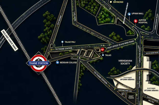 Rustomjee Uptown Urbania Majiwada - Location Map