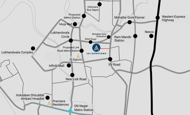 Paradigm Antalya Jogeshwari - Location Map