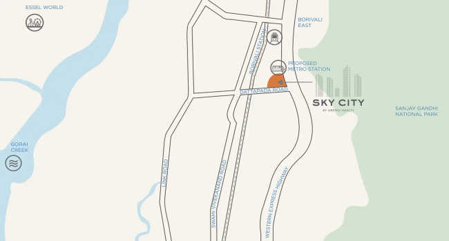 Oberoi Sky City Borivali - Location Map