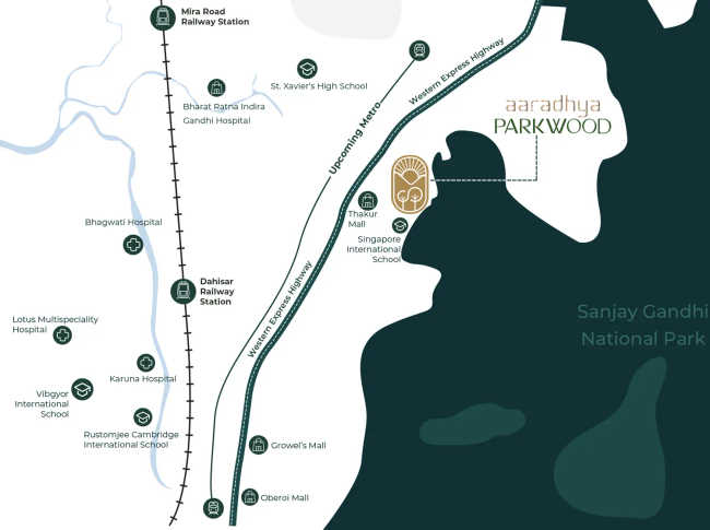 MICL Aaradhya Parkwood Mira Bhayandar - Location Map
