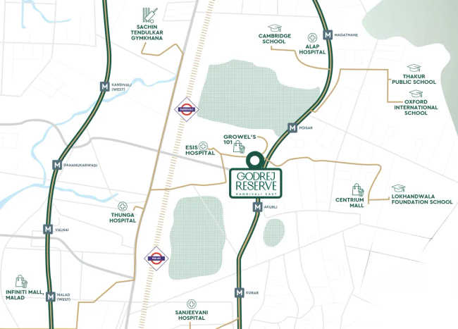 Godrej Reserve Kandivali - Location Map