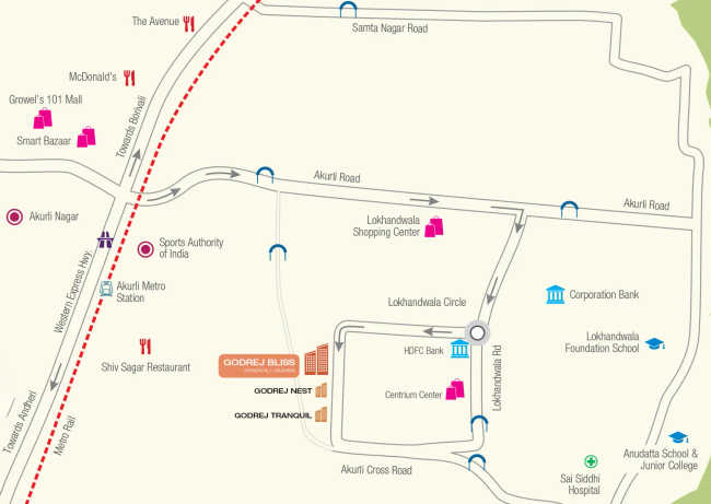 Godrej Bliss Kandivali - Location Map