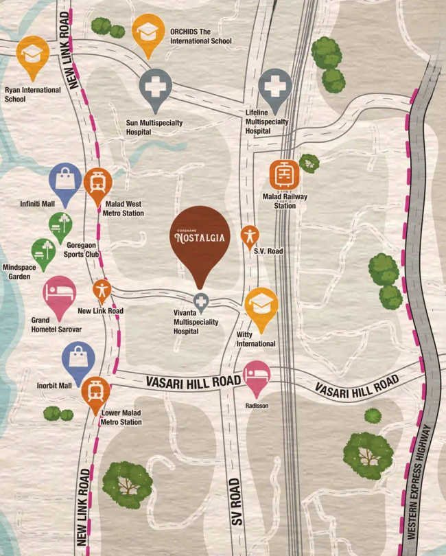Chandak Treesourus Malad - Location Map