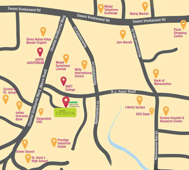 Bhoomi Celestia Malad - Location Map