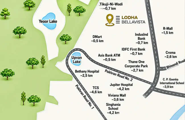 Lodha Bella Vista Pokhran Road 2 - Location Map