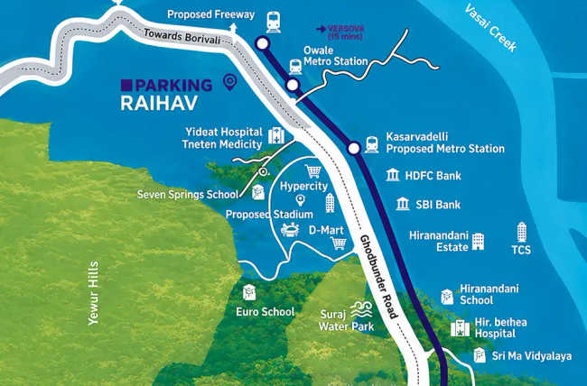 Puraniks Rahayu Ghodbunder Road - Location Map