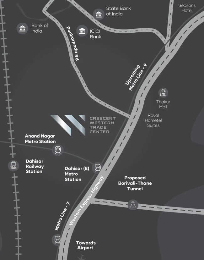 Crescent Western Trade Center Andheri - Location Map