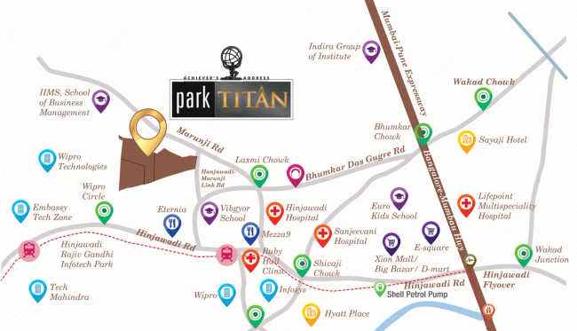 Pride Purple Park Titan Hinjewadi - Location Map