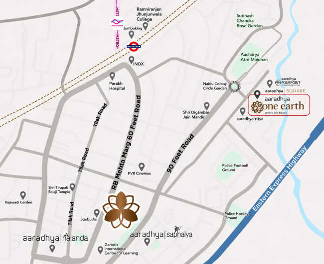 Aaradhya One Earth Ghatkopar - Location Map
