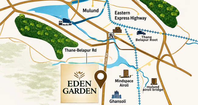 Today Eden Garden Airoli - Location Map