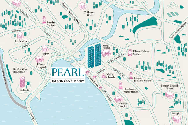 L & T Pearl Mahim - Location Map