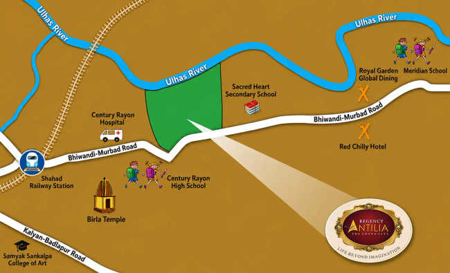 Regency Antilia Ulhasnagar - Location Map