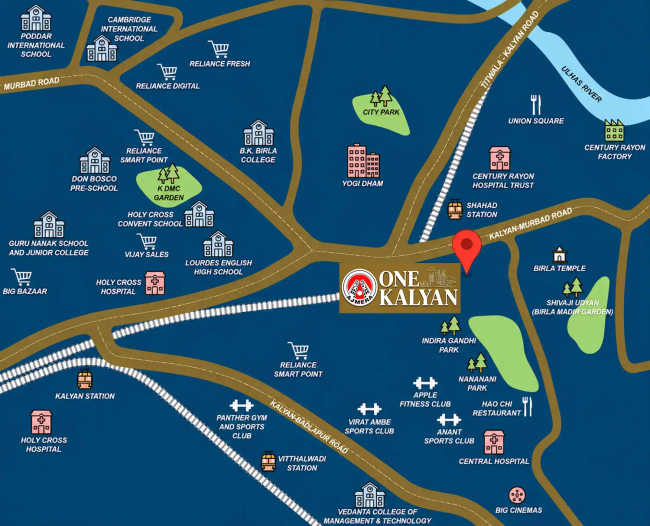 Ajmera One Kalyan Ulhasnagar - Location Map