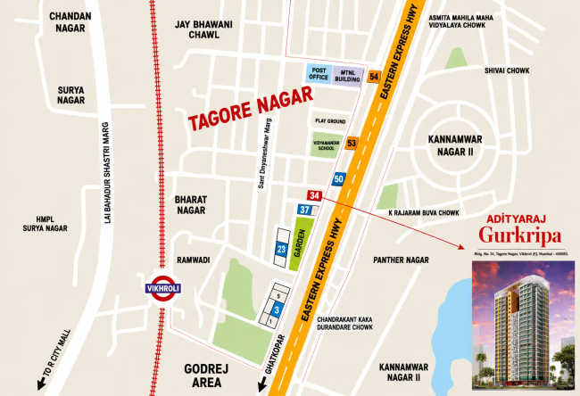 Adityaraj Gurukripa Vikhroli - Location Map
