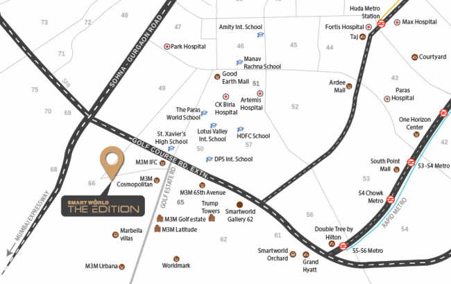 Smart World Edition Sector 66 - Location Map