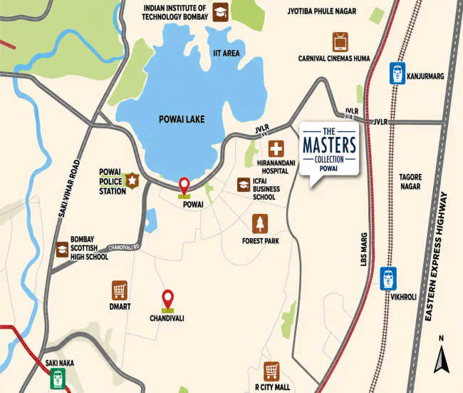 Kanakia The Master Collection Powai - Location Map