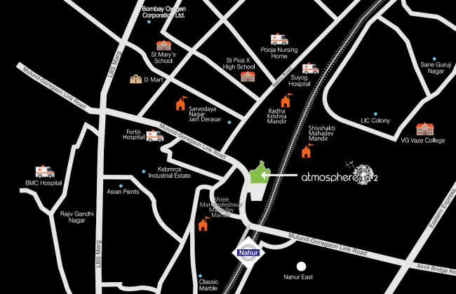 Wadhwa Atmosphere O2 Mulund - Location Map