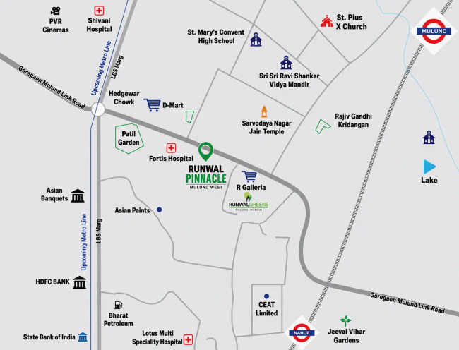 Runwal Pinnacle Mulund - Location Map