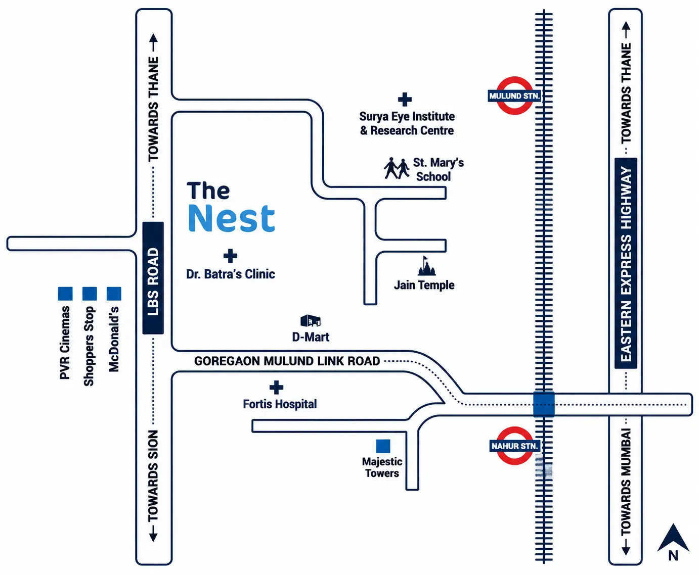HDIL The Nest Mulund - Location Map