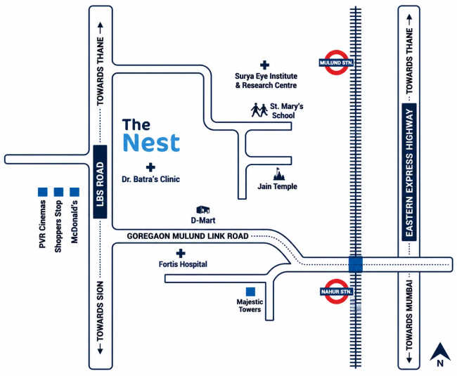 HDIL The Nest Mulund - Location Map