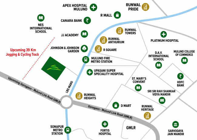 Runwal Sanctuary Mulund - Location Map