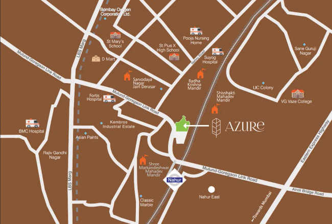 Wadhwa Azure Mulund - Location Map