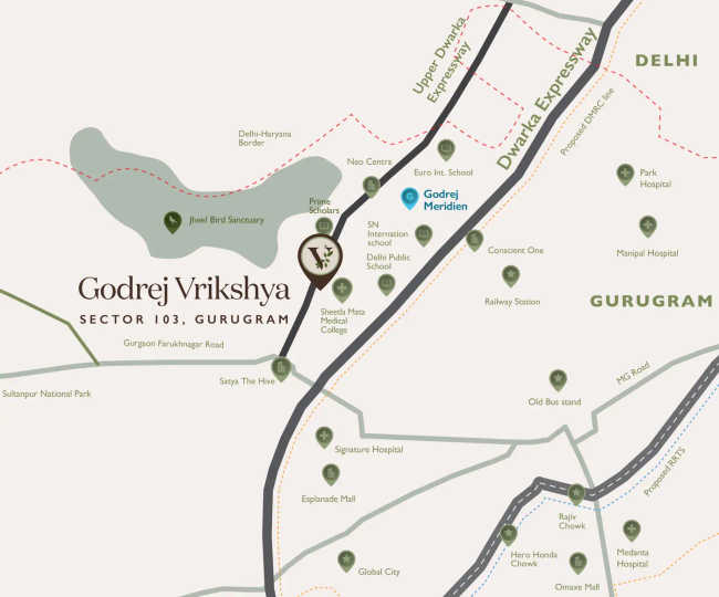 Godrej Vrikshya Sector 103 - Location Map
