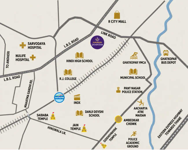 Gurukrupa Jayantam Ghatkopar - Location Map