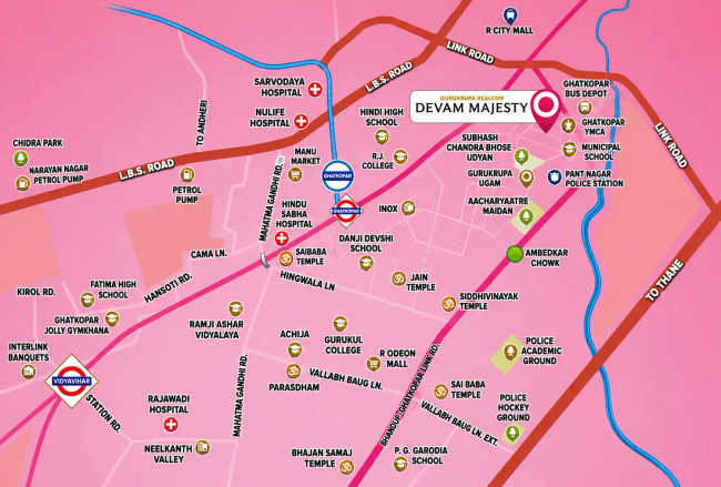 Devam Majesty Ghatkopar - Location Map