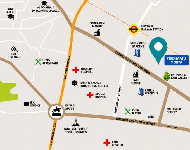 Tridhaatu Morya Chembur - Location Map