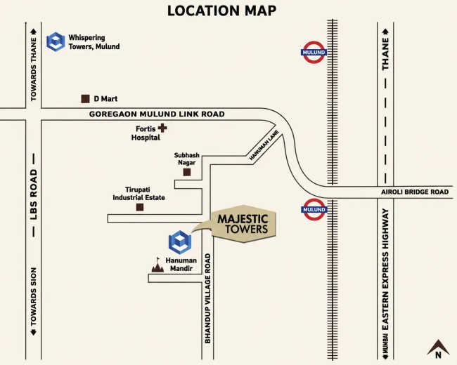 Majestic Tower Bhandup - Location Map